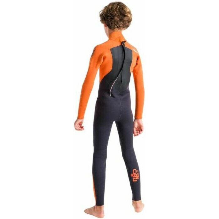 2024 C-Skins Junior Legend 3/2mm GBS Back Zip Wetsuit C-LE32JBZ - Anthracite / Burnt Orange / Black